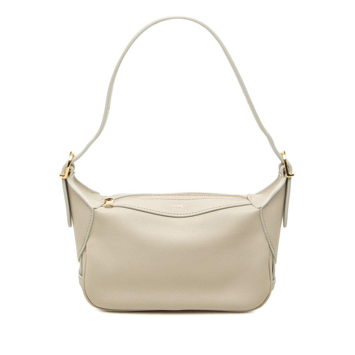 Celine Mini Supple Grained Calfskin Romy Shoulder Bag — Brown