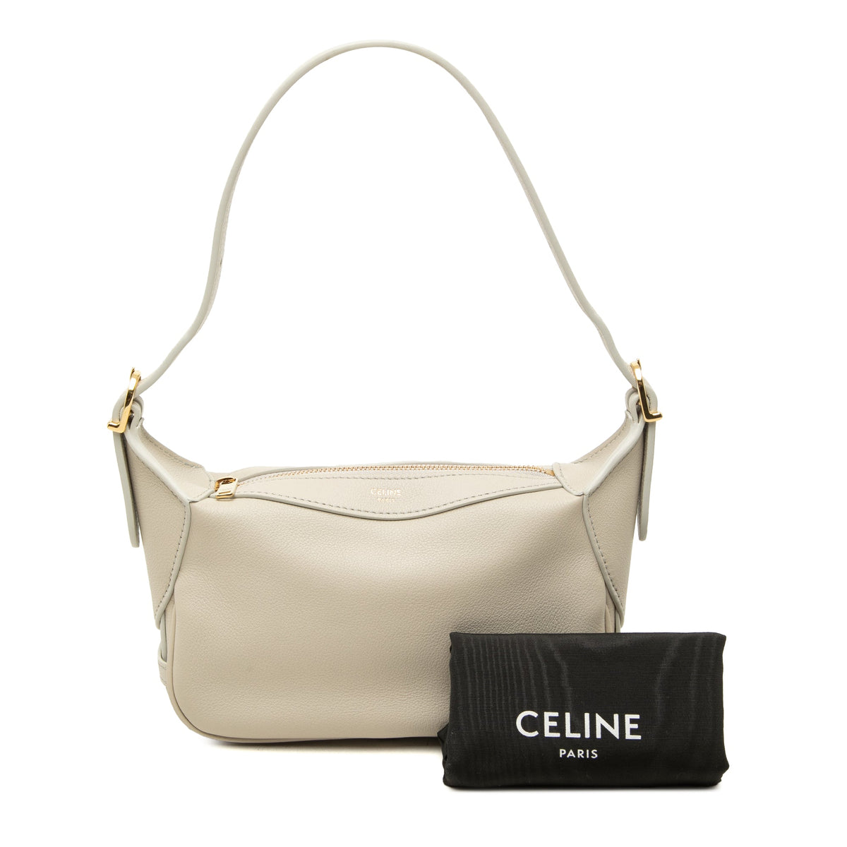 Celine Mini Supple Grained Calfskin Romy Shoulder Bag — Brown
