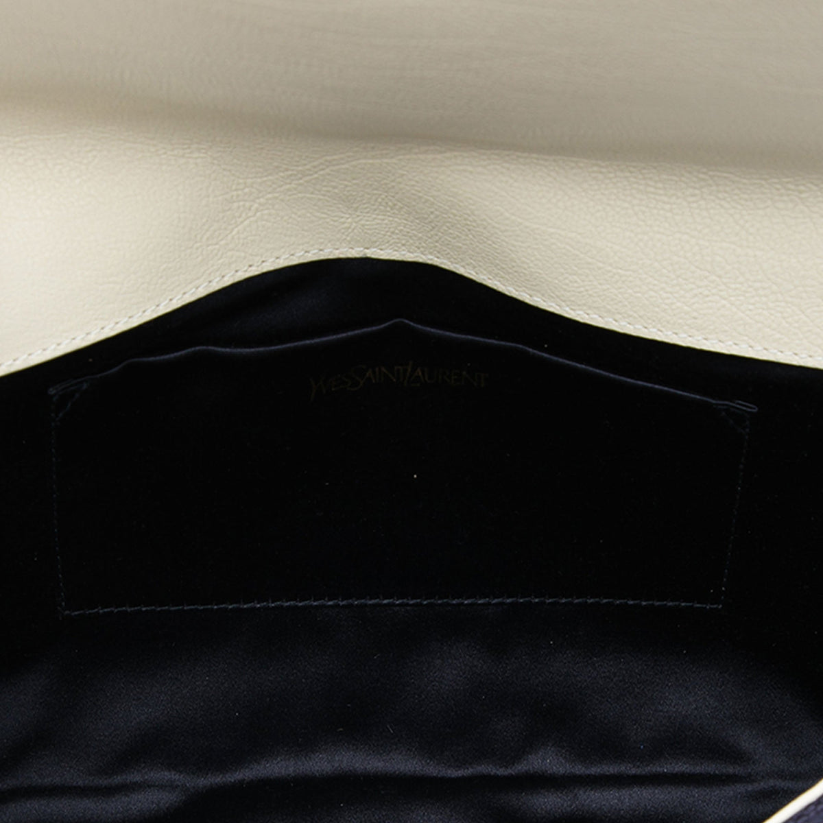 Saint Laurent Large Fringe Linen Monogram Belle De Jour Clutch — Blue
