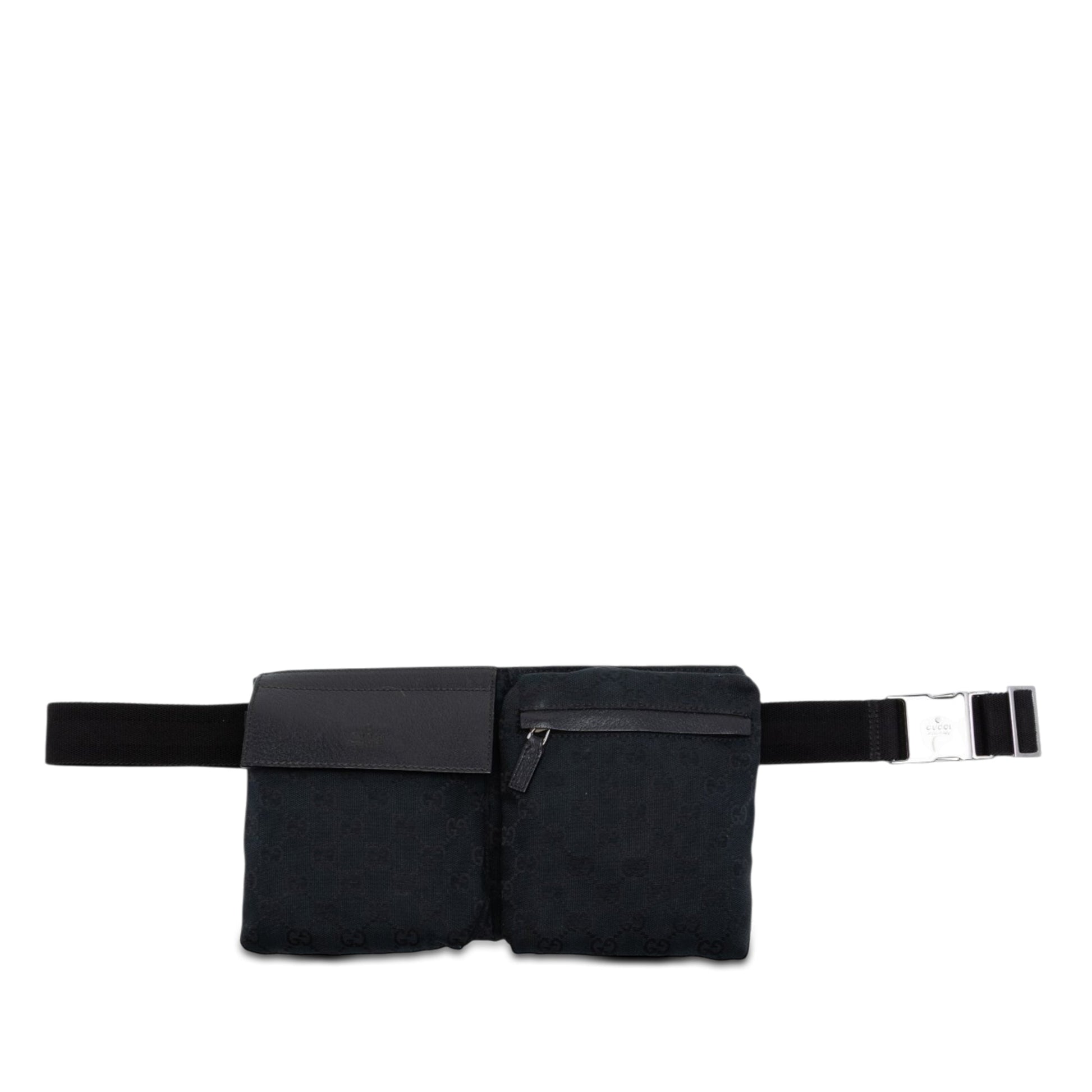 Gucci GG Canvas Double Pocket Belt Bag