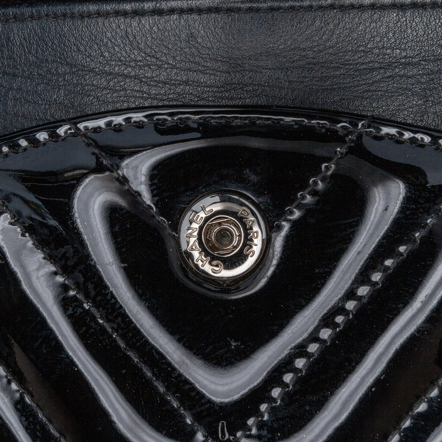 Chanel Medium Classic Chevron Patent Double Flap