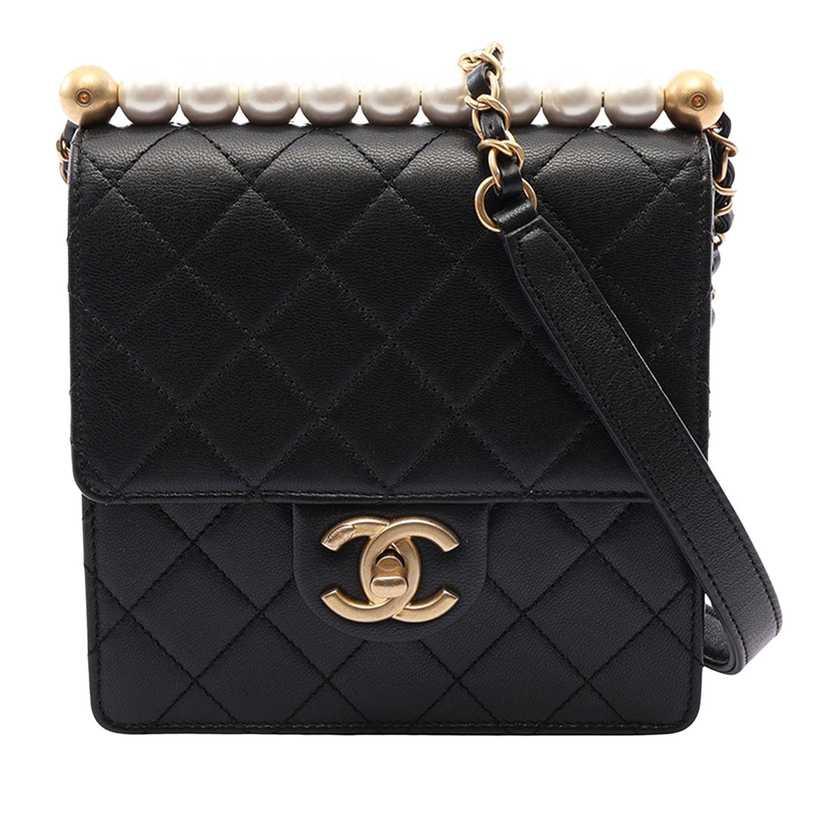 Chanel Small Chic Pearls Flap — Black