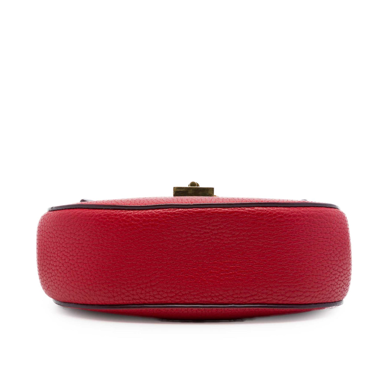 Chloé Mini Leather Drew Crossbody — Red