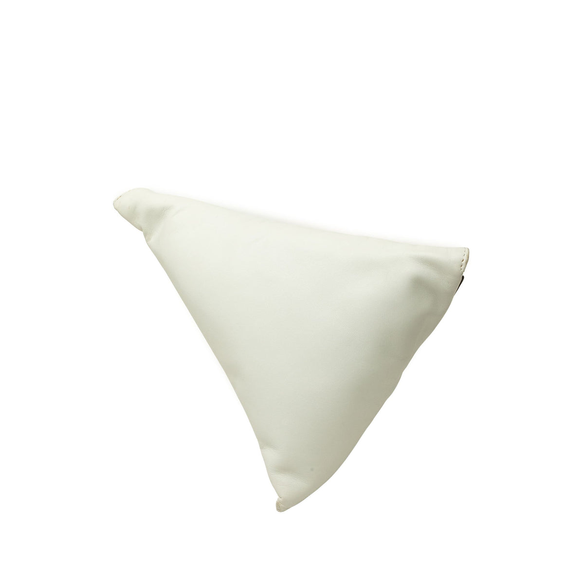 LOEWE Calfskin Wedge Bow Triangular Clutch — White