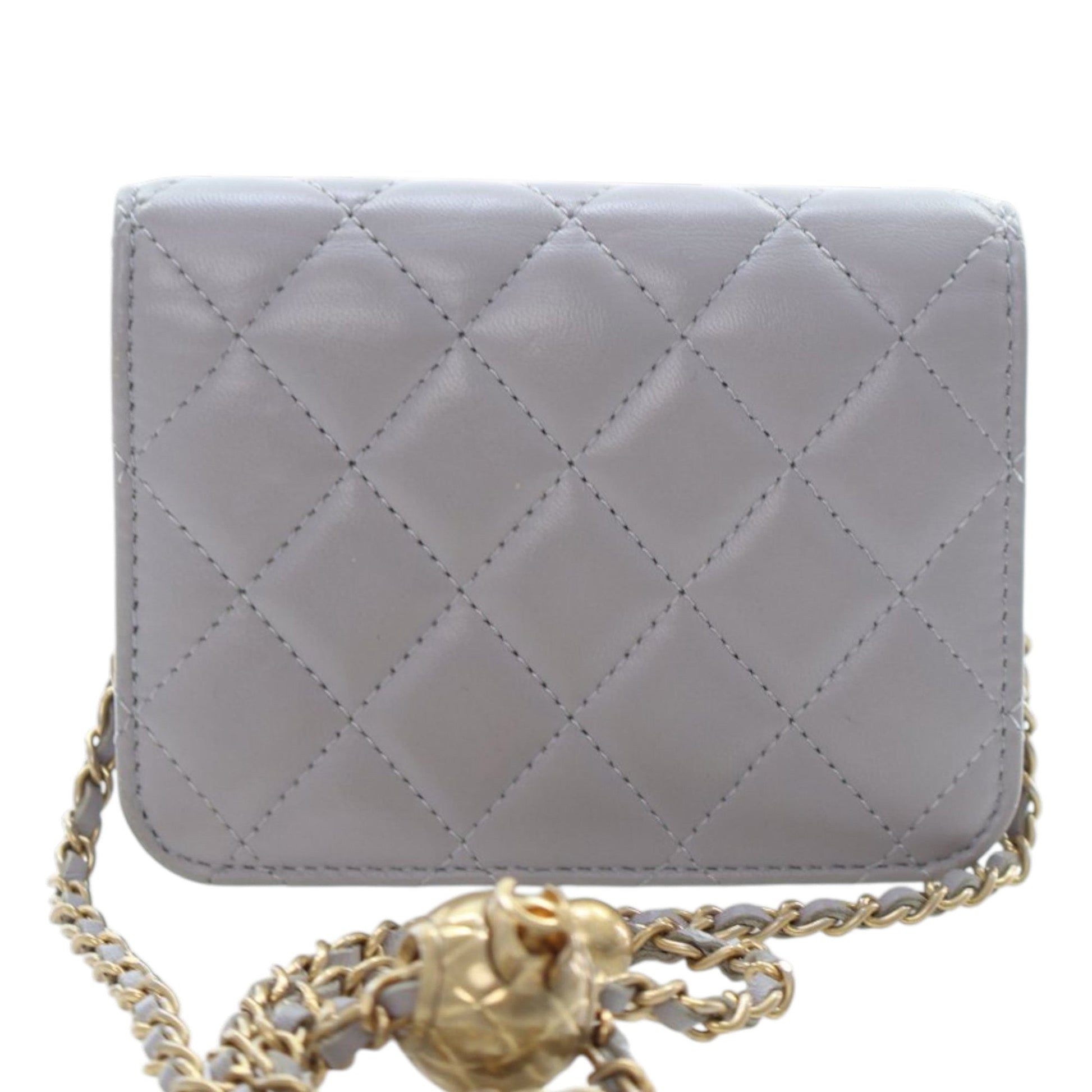 Chanel Mini Quilted Lambskin Pearl Crush Clutch with Chain