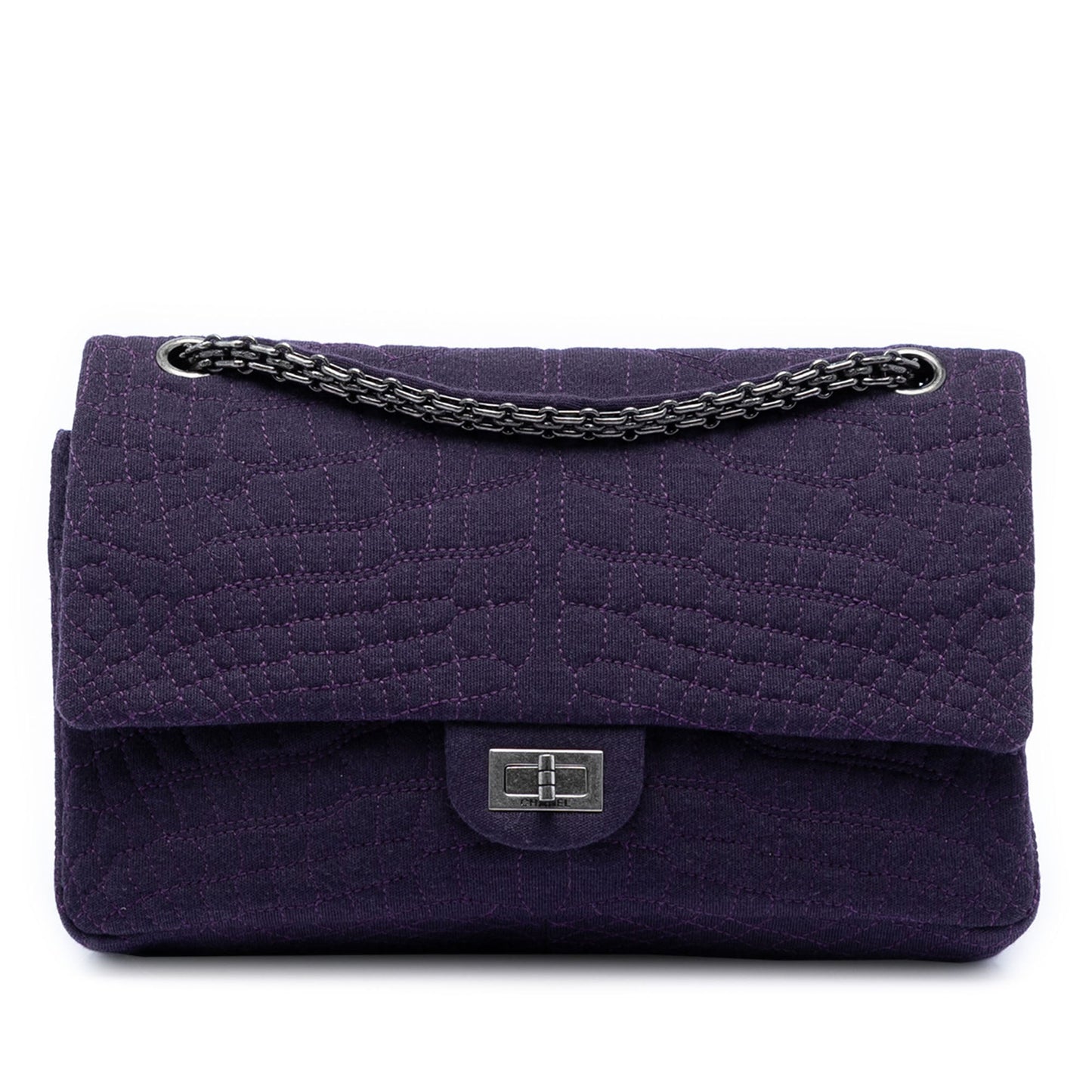 Chanel Quilted Jersey Coco Croc Reissue 2.55 Double Flap 226