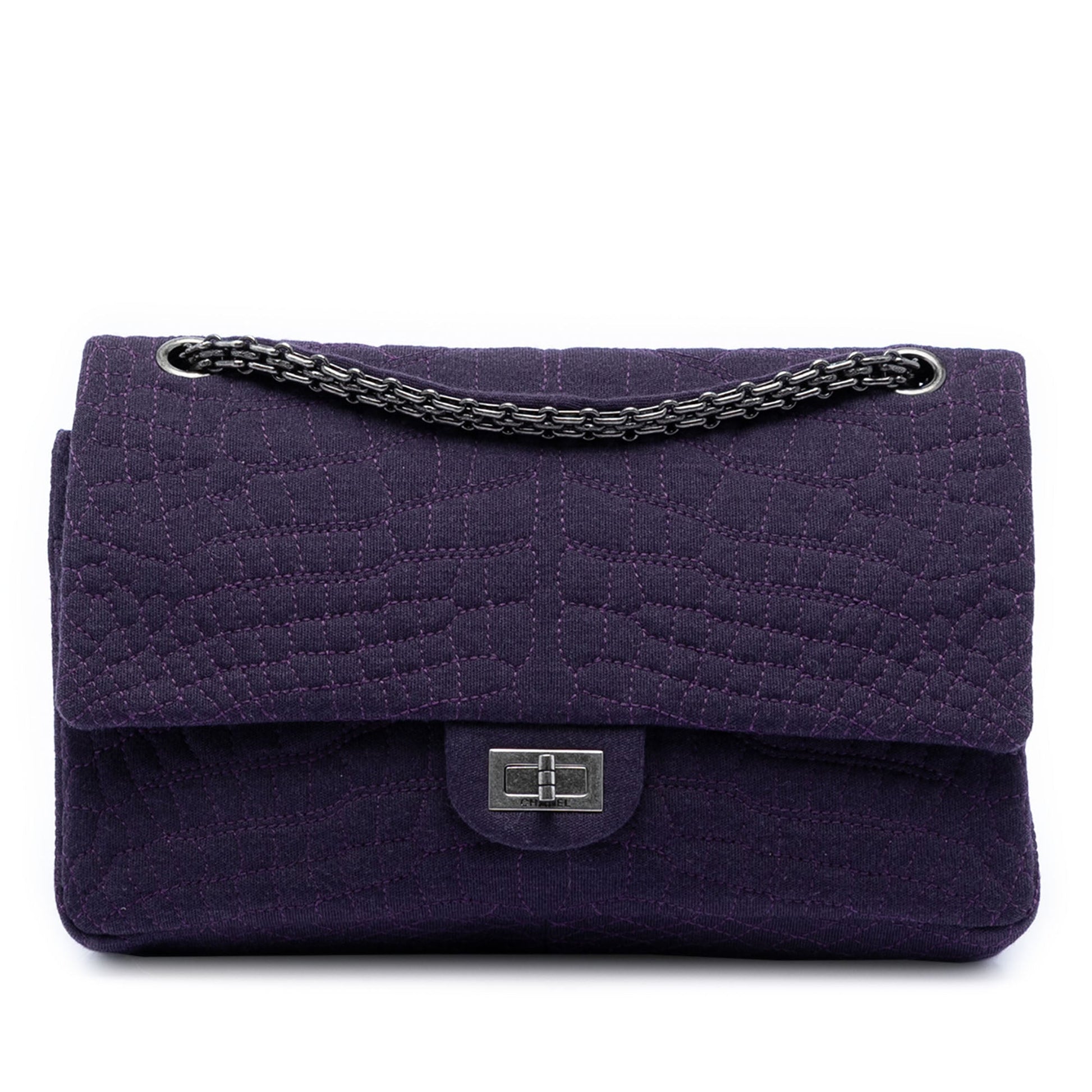 Chanel Quilted Jersey Coco Croc Reissue 2.55 Double Flap 226