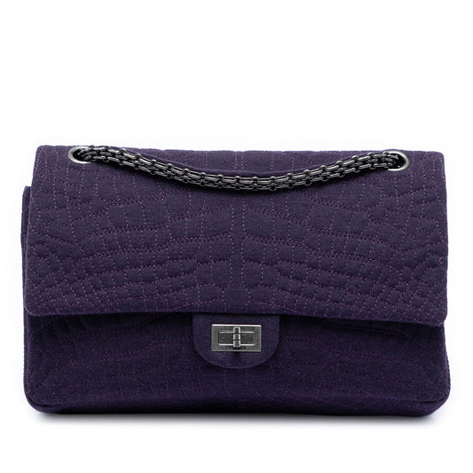 Chanel Quilted Jersey Coco Croc Reissue 2.55 Double Flap 226