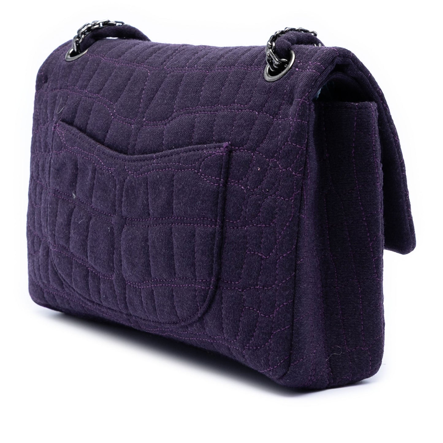 Chanel Quilted Jersey Coco Croc Reissue 2.55 Double Flap 226