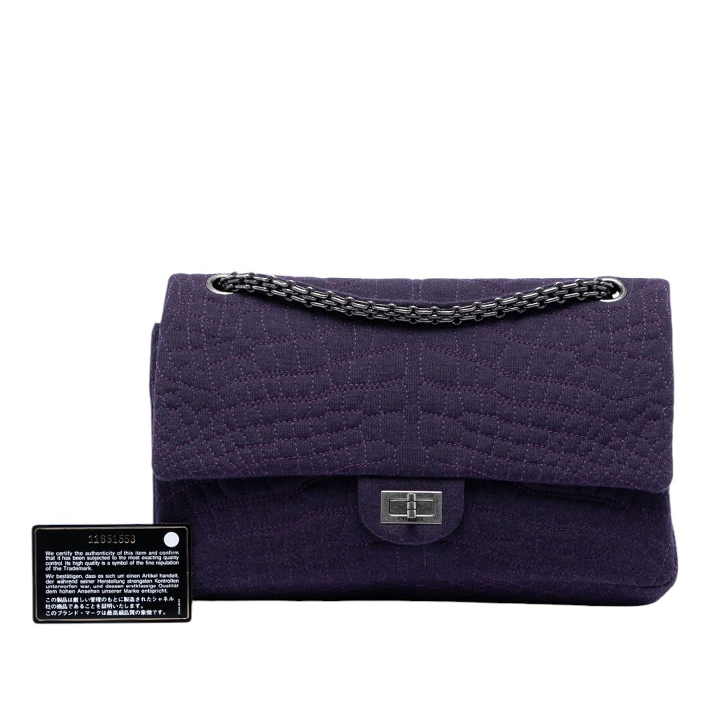 Chanel Quilted Jersey Coco Croc Reissue 2.55 Double Flap 226