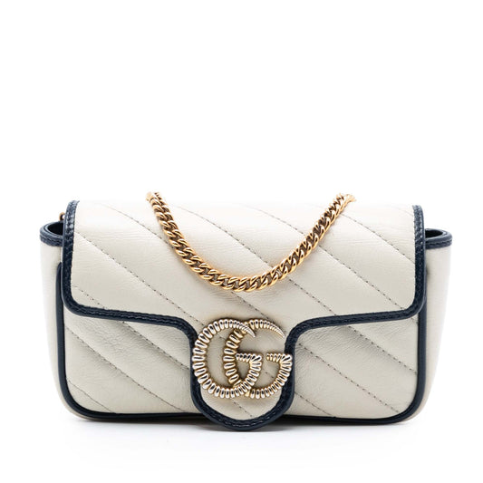 Gucci Super Mini GG Marmont Matelasse Leather Torchon Flap Crossbody