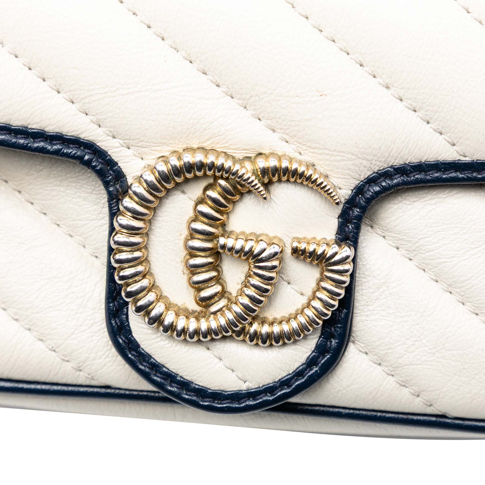 Gucci Super Mini GG Marmont Matelasse Leather Torchon Flap Crossbody