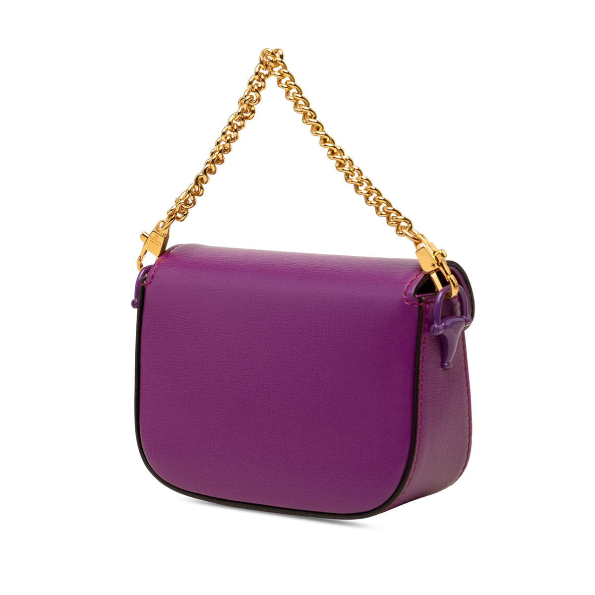 Gucci Mini Calfskin Horsebit 1955 Web Satchel — Purple