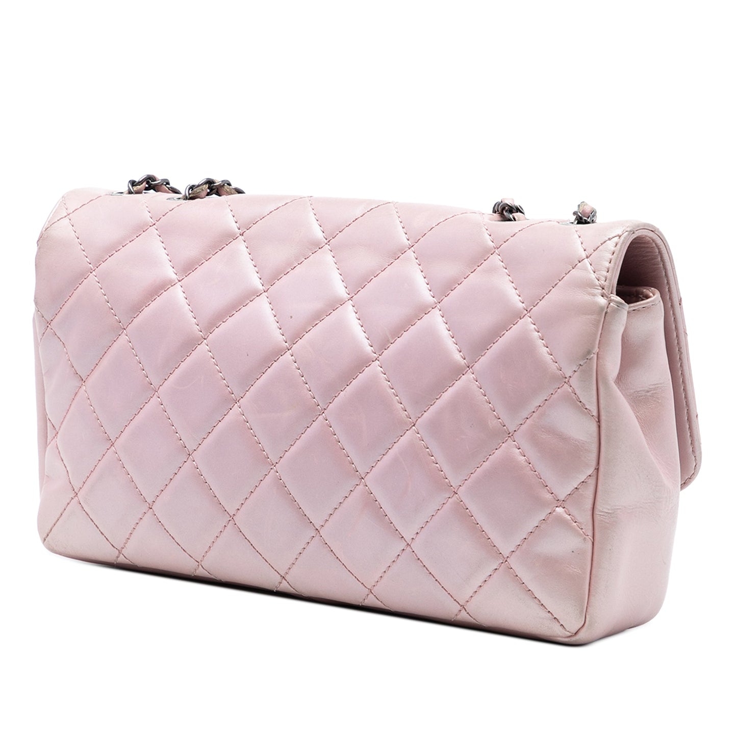 Chanel Medium Quilted Metallic Calfskin Coco Pleats Chain Flap
