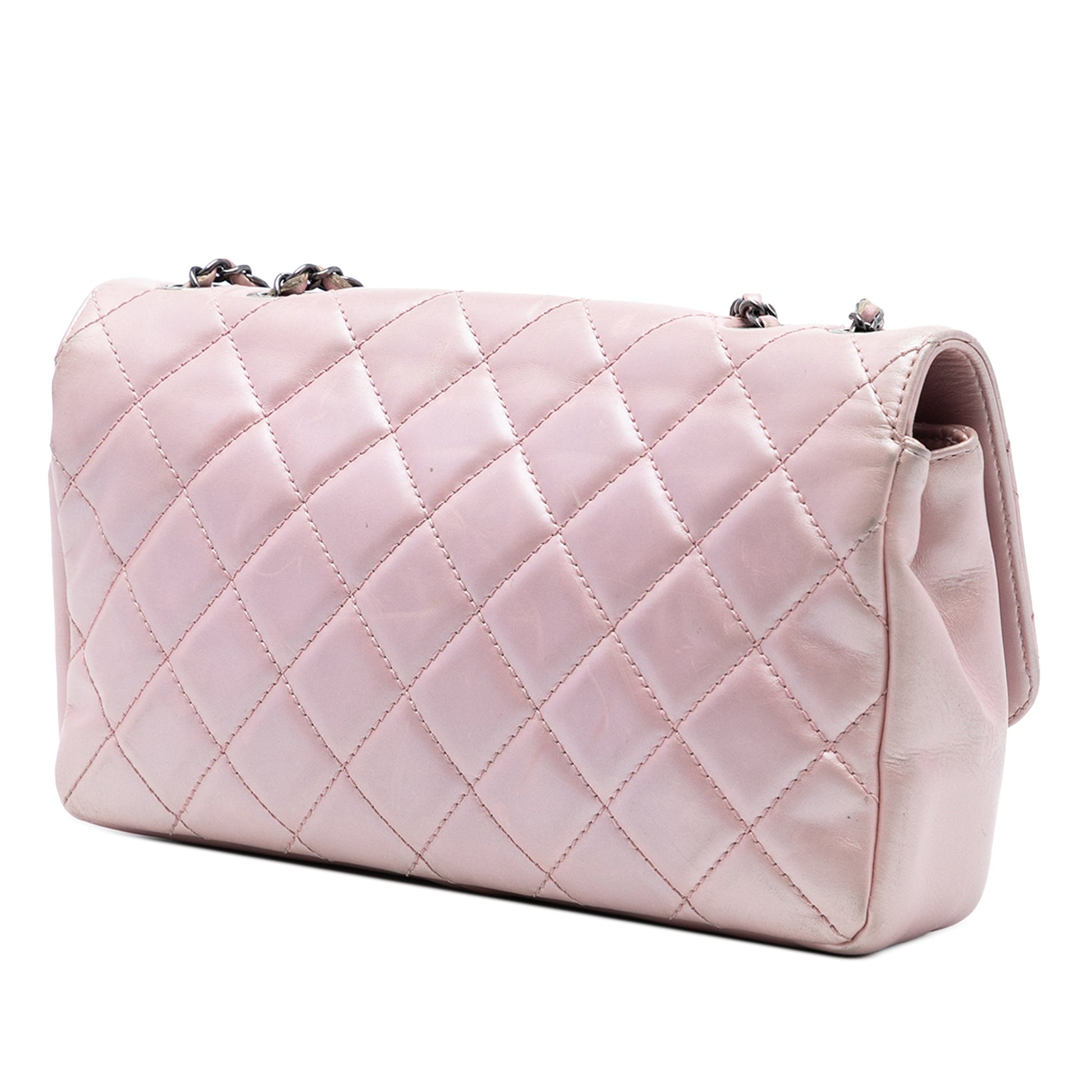 Chanel Medium Quilted Metallic Calfskin Coco Pleats Chain Flap