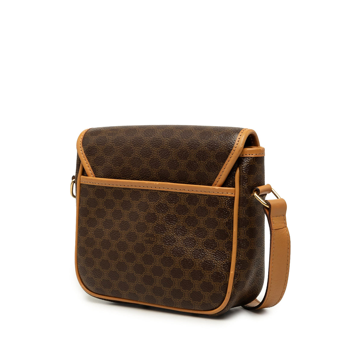 Celine Macadam Coated Canvas Crossbody — Brown
