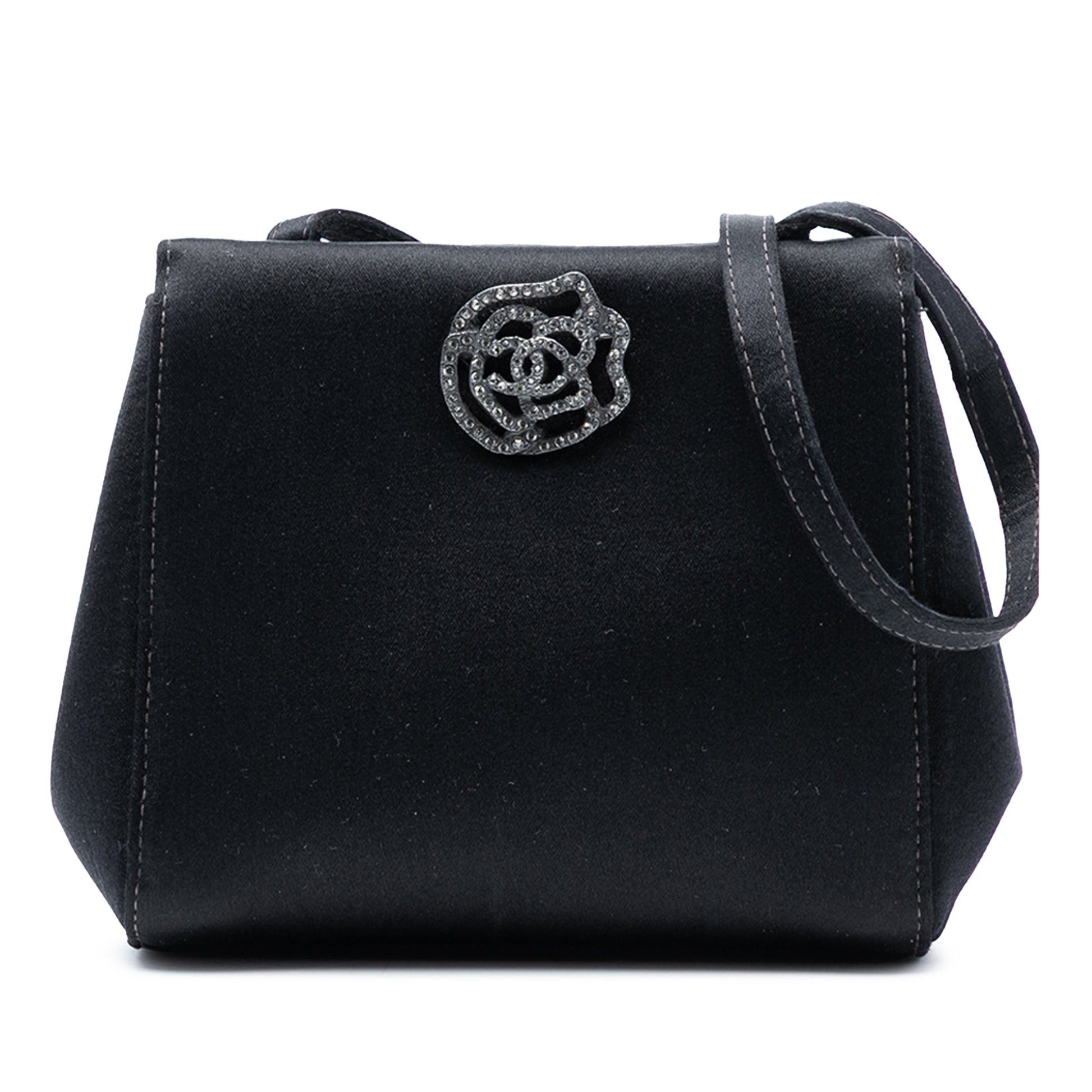 Satin Camellia Evening Bag