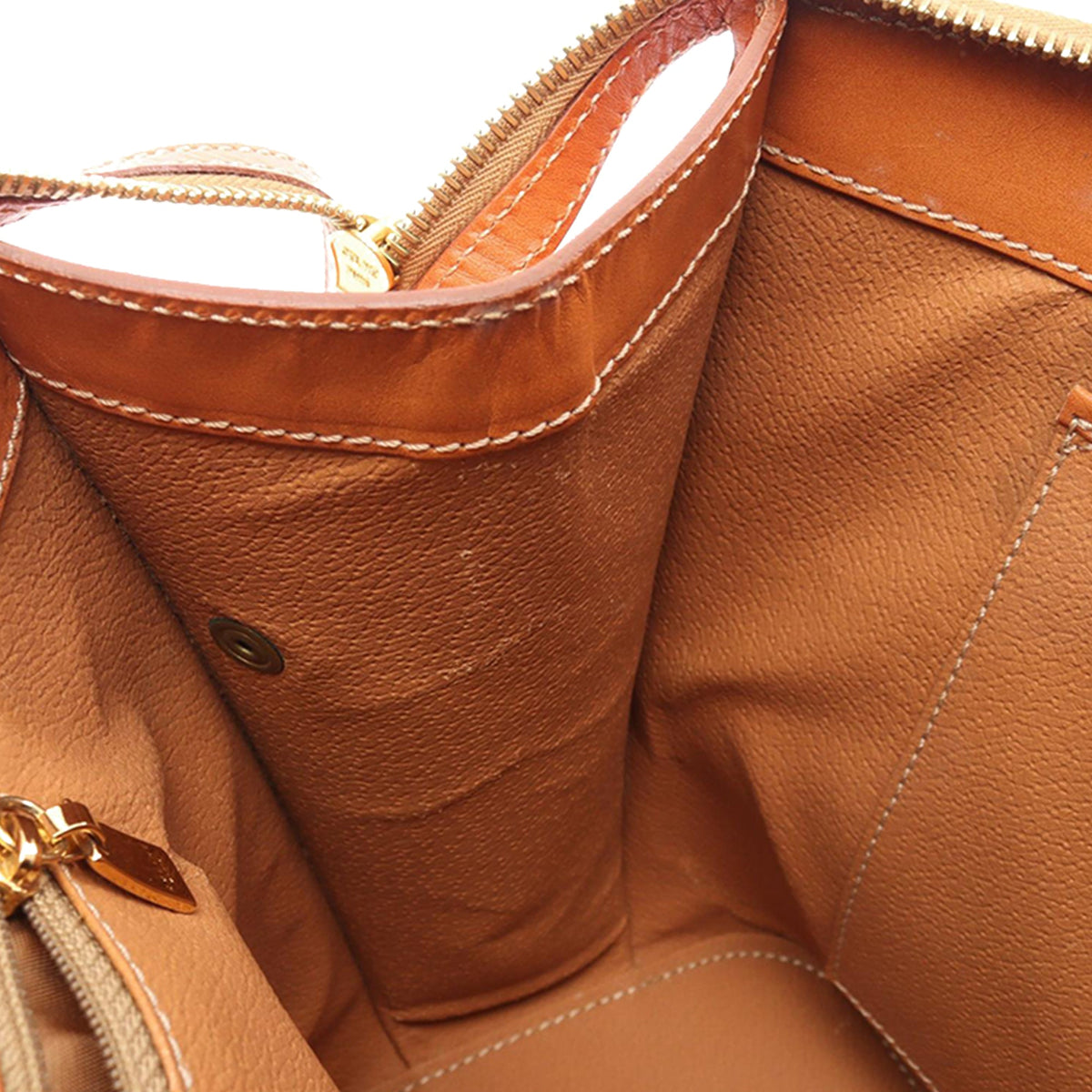 Celine Macadam Coated Canvas Satchel — Brown