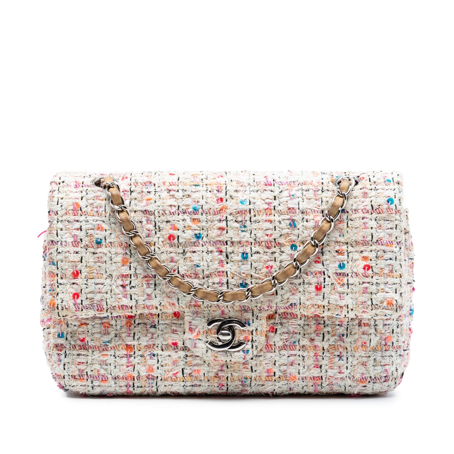 Medium Classic Tweed Sequins Double Flap