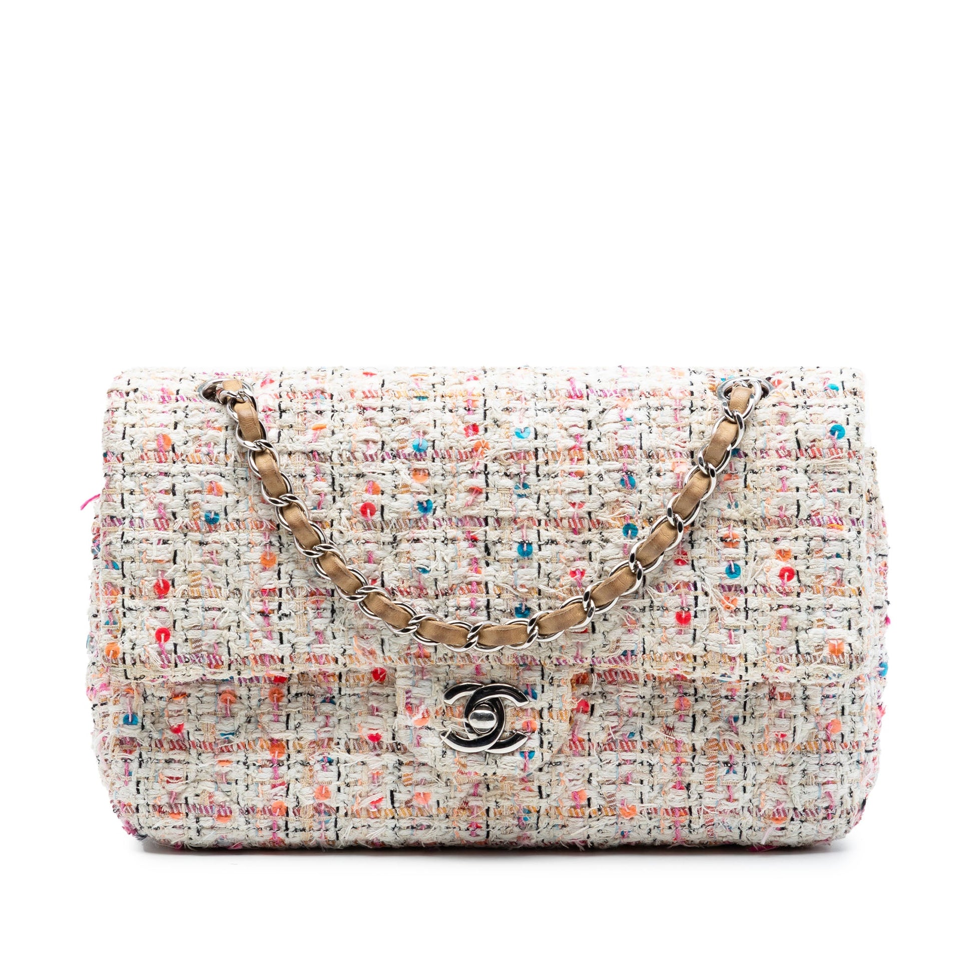 Medium Classic Tweed Sequins Double Flap