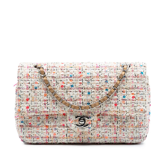Medium Classic Tweed Sequins Double Flap