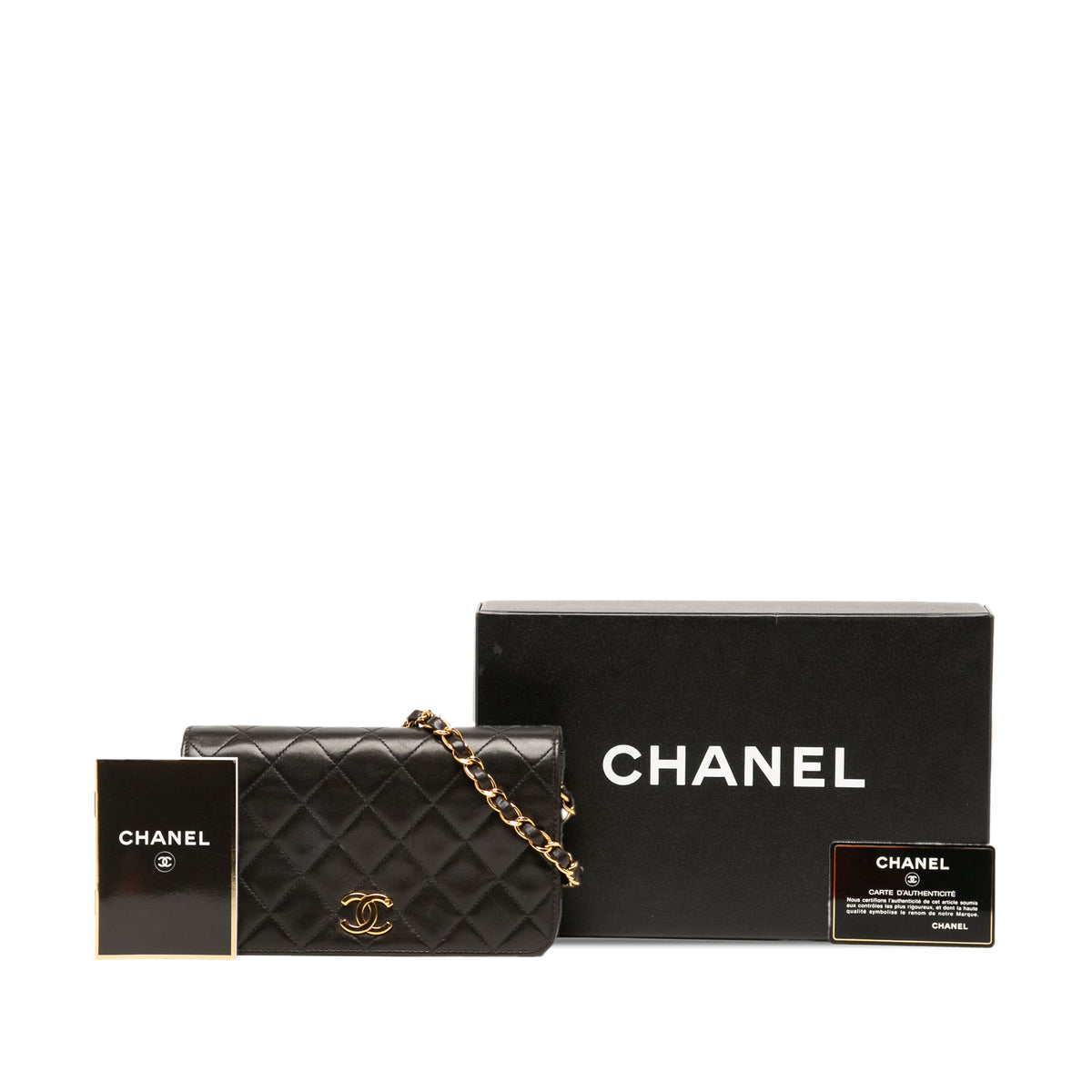 Chanel Mini CC Quilted Lambskin Full Flap — Black