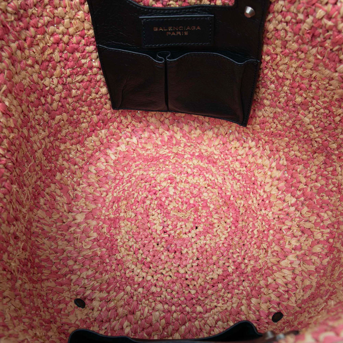 Balenciaga Raffia Motocross Classic Panier Basket Tote
