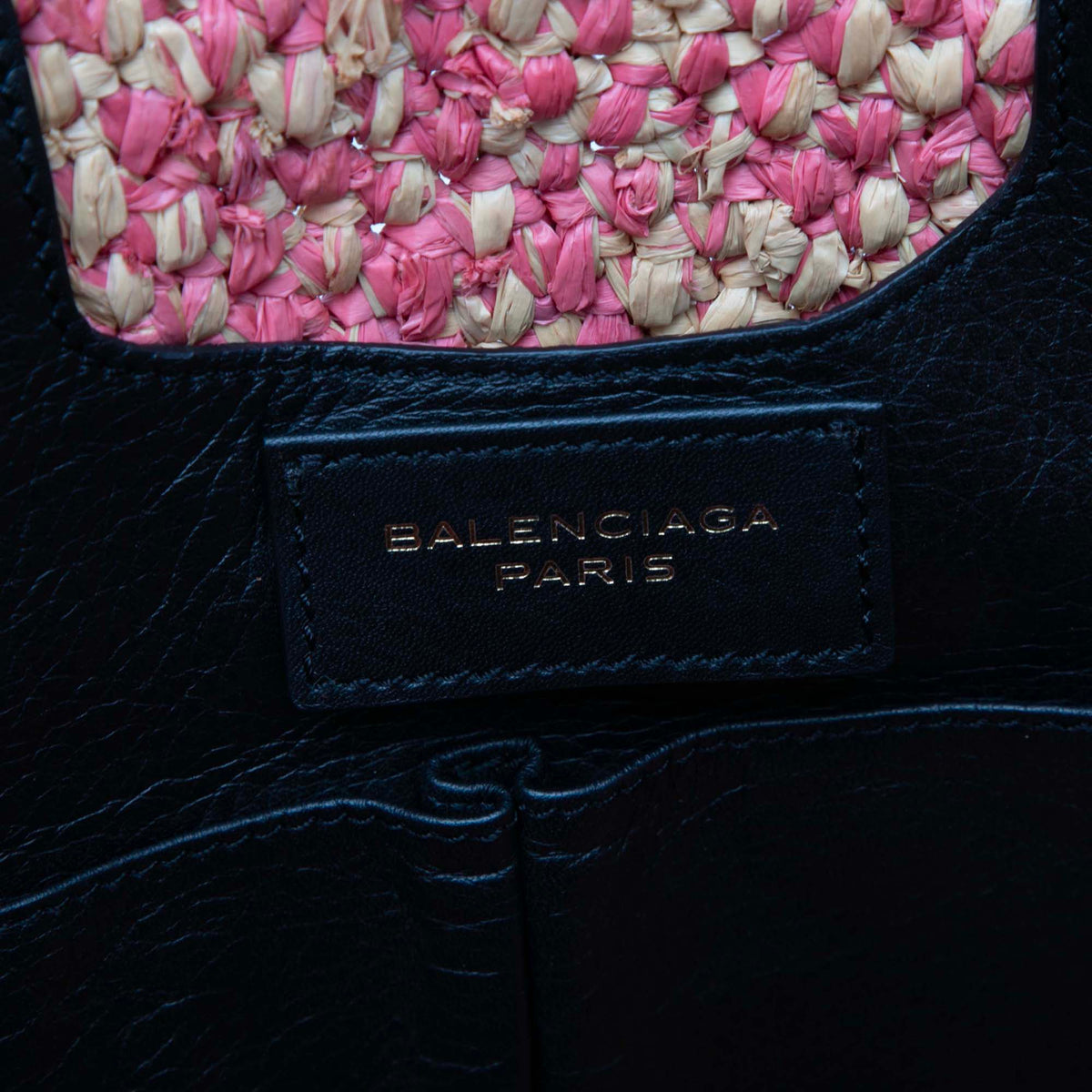 Balenciaga Raffia Motocross Classic Panier Basket Tote