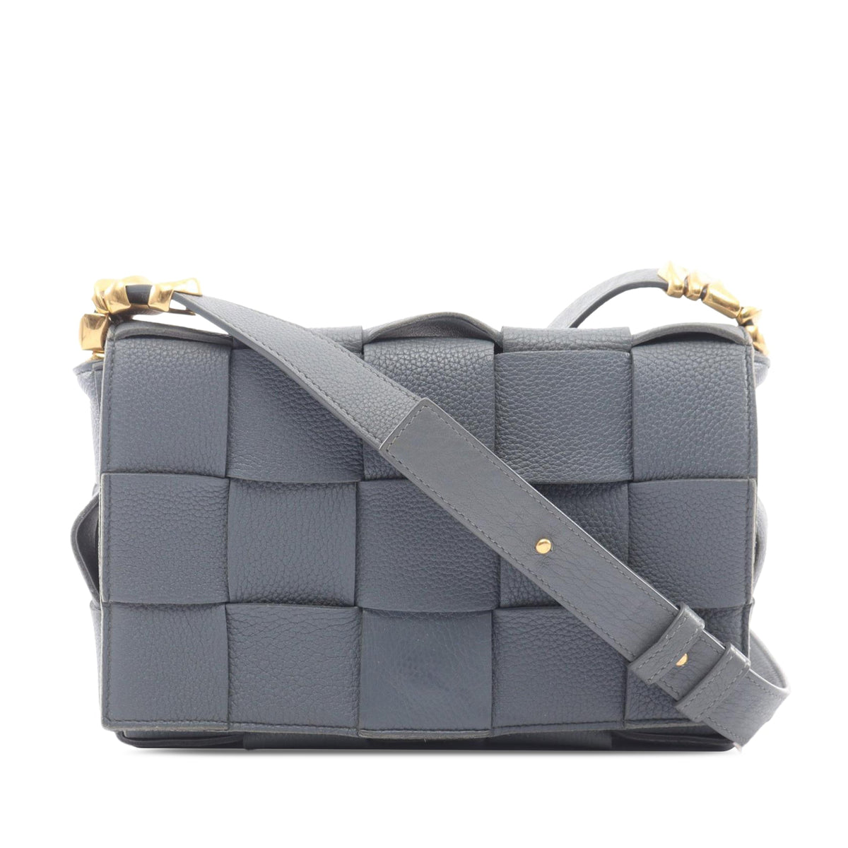 Bottega Veneta Nappa Intrecciato Padded Cassette Crossbody — Gray