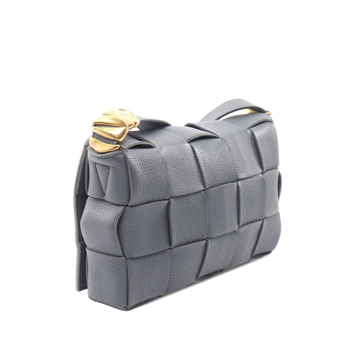 Bottega Veneta Nappa Intrecciato Padded Cassette Crossbody — Gray