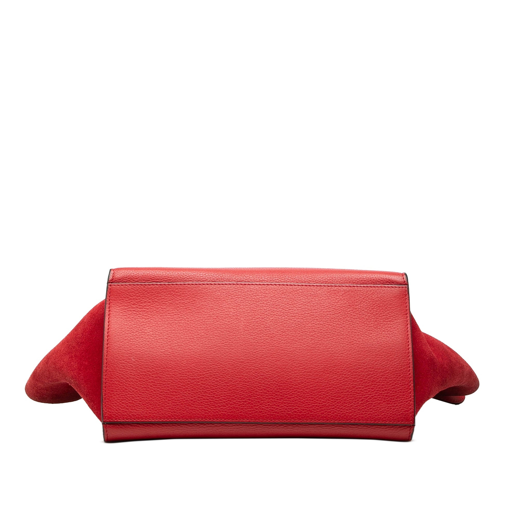 Celine Small Drummed Calfskin and Suede Trapeze Satchel