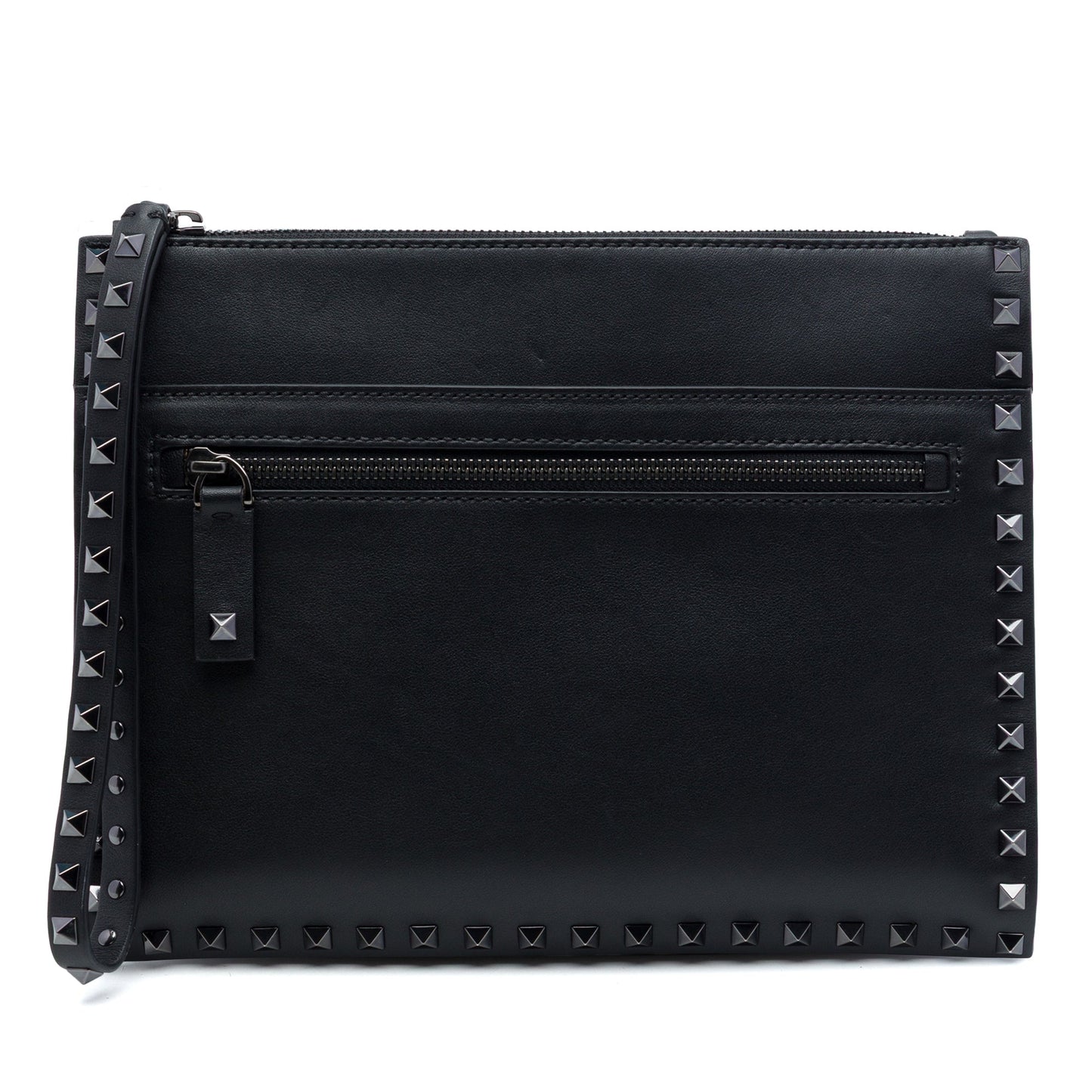 Valentino Leather Rockstud Untitled Wristlet Clutch