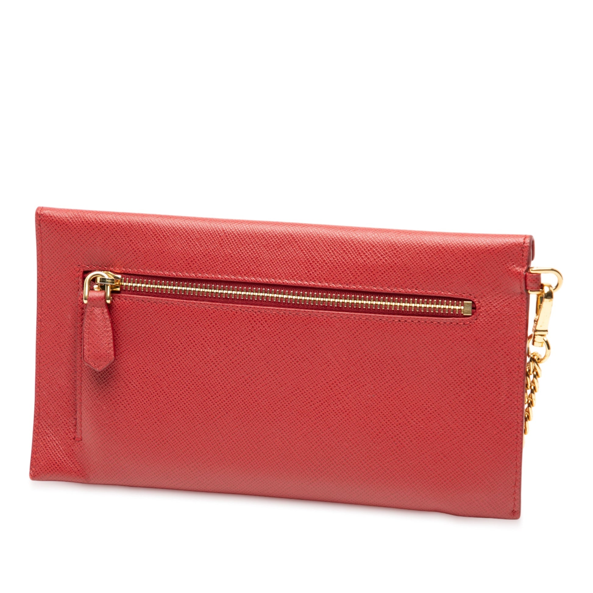 Prada Saffiano Envelope Chain Clutch