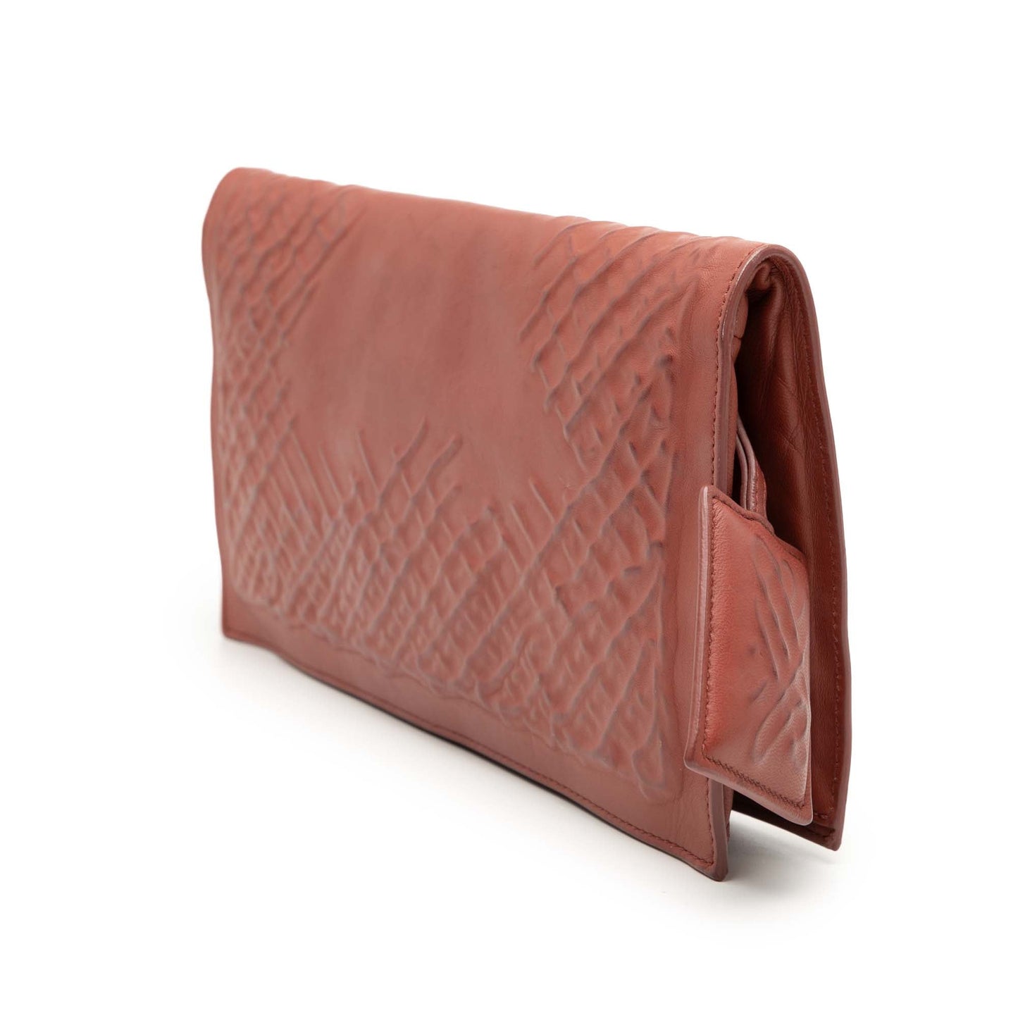 Bottega Veneta Nappa Embossed Intrecciato Turn Lock Clutch