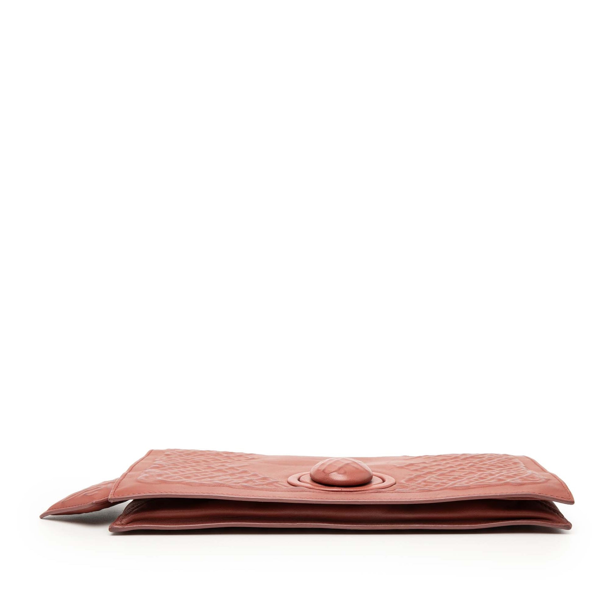 Bottega Veneta Nappa Embossed Intrecciato Turn Lock Clutch