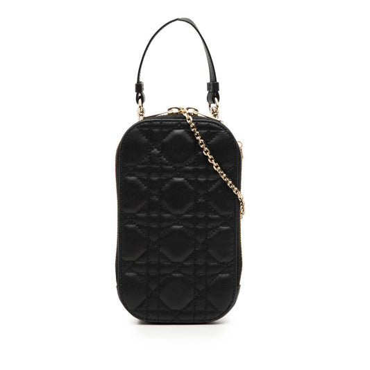 Lambskin Cannage Lady Dior Call In Phone Holder