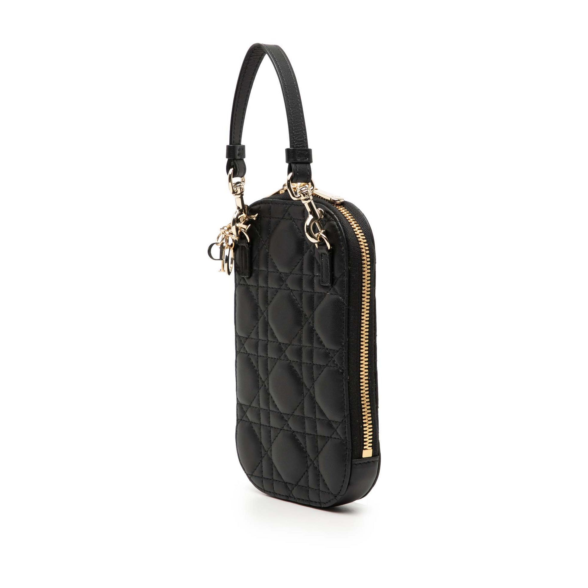 Lambskin Cannage Lady Dior Call In Phone Holder