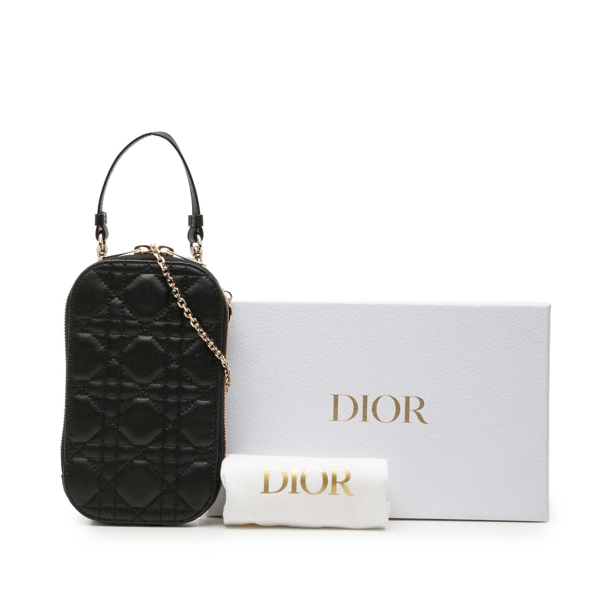 Lambskin Cannage Lady Dior Call In Phone Holder