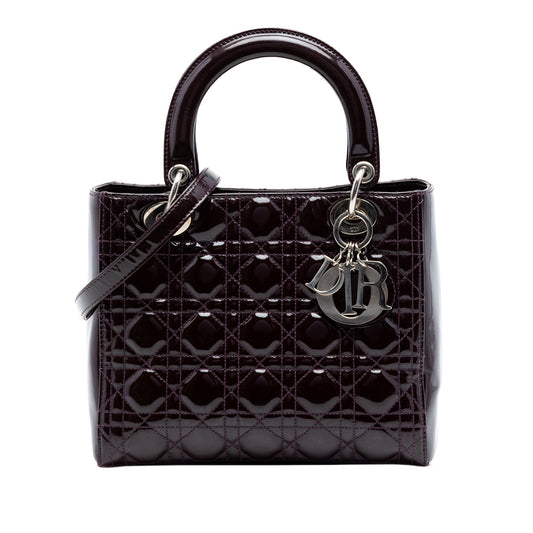 Dior Medium Patent Cannage Lady Dior