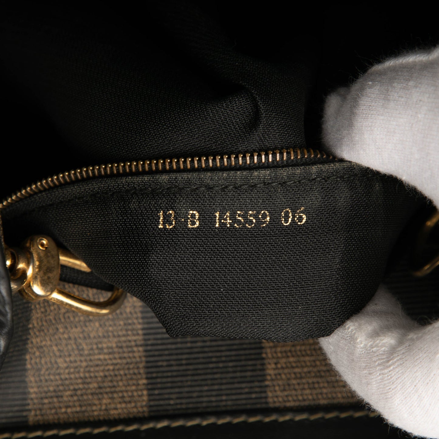 Fendi Pequin Coated Canvas Sling Bag