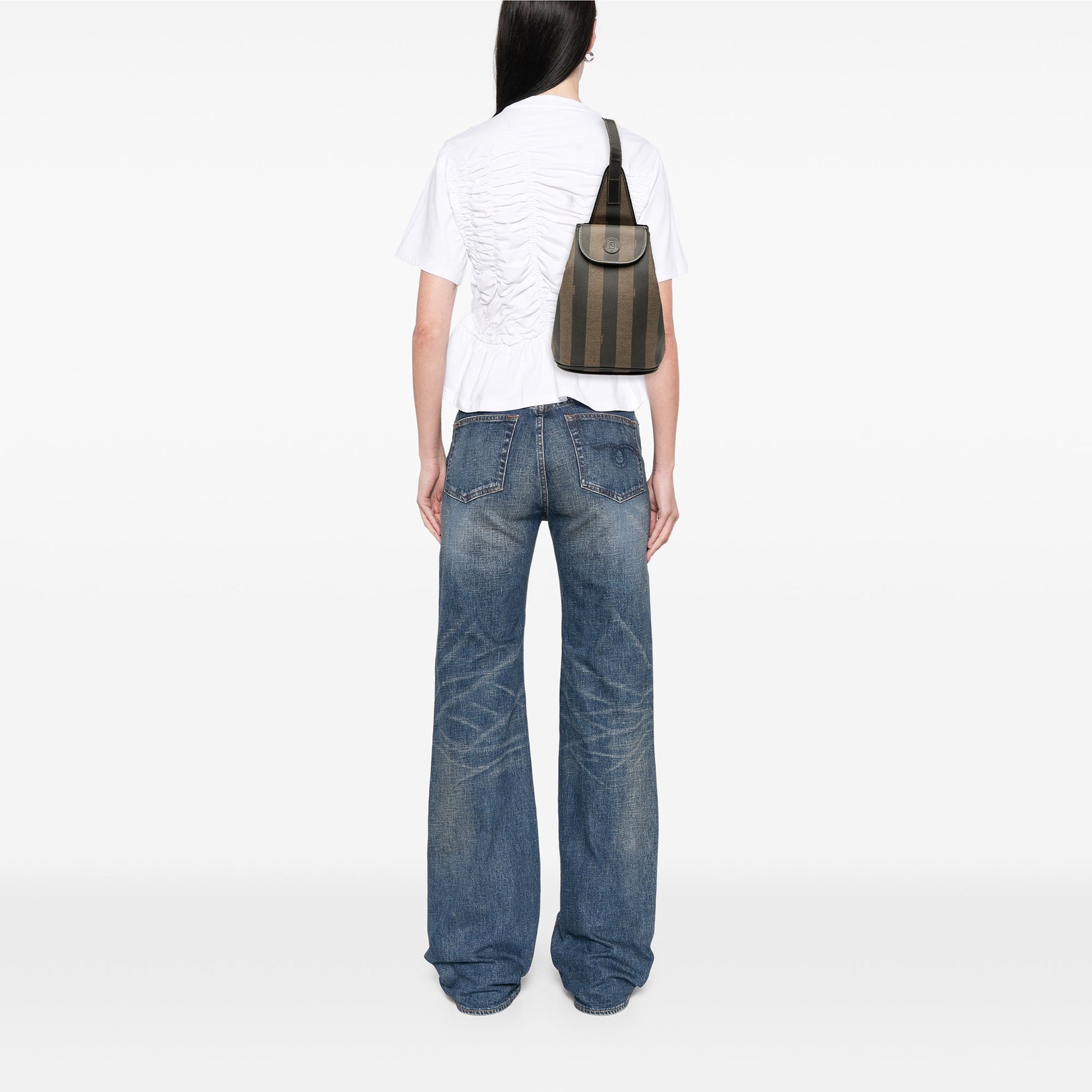 Fendi Pequin Coated Canvas Sling Bag