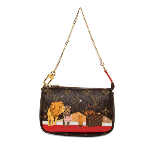 Louis Vuitton Monogram Cats Christmas Animation Mini Pochette Accessories
