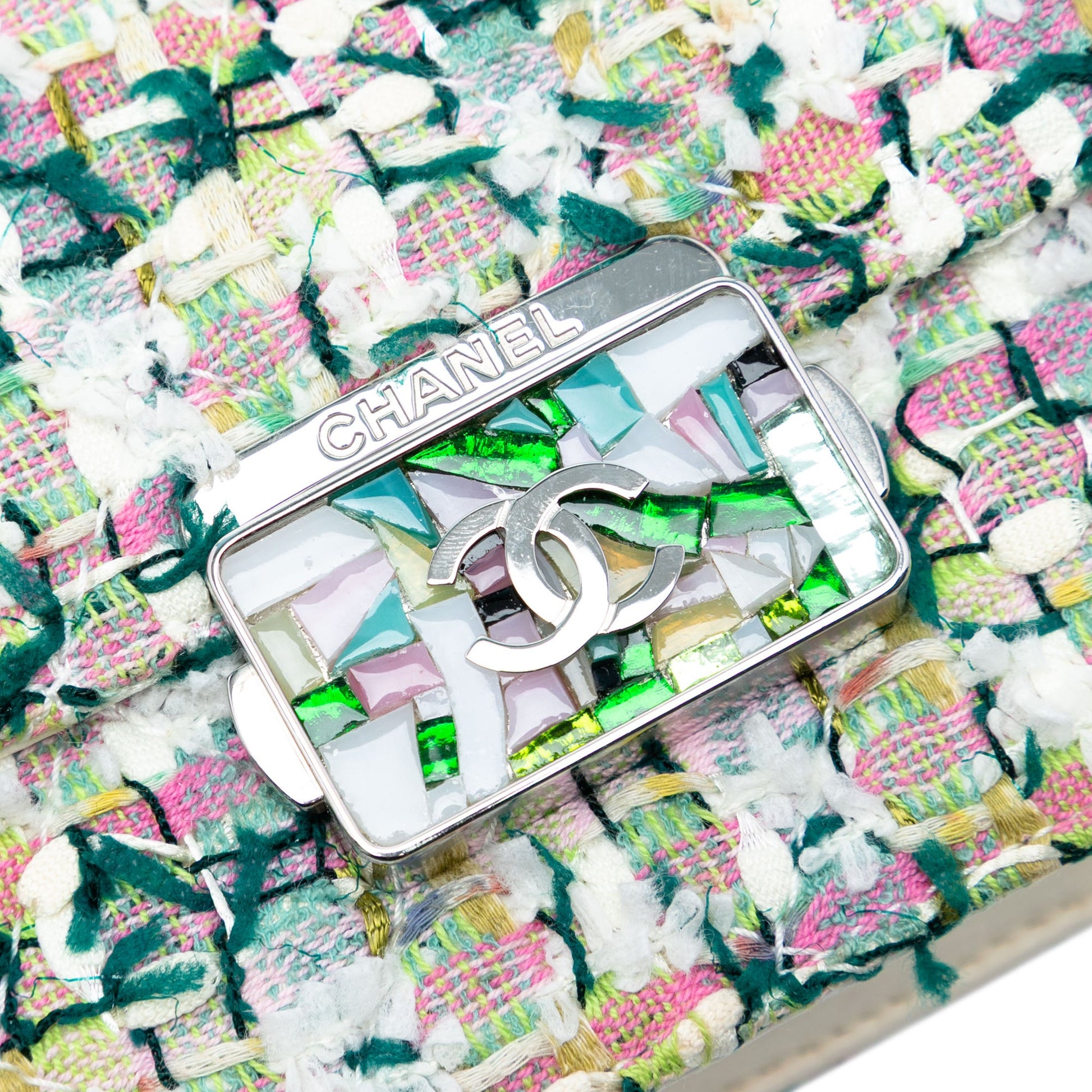 Chanel Mini Quilted Tweed Beauty Lock Flap