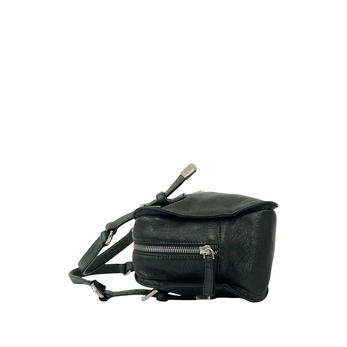 LOEWE Leather Studded Anagram Handbag — Green