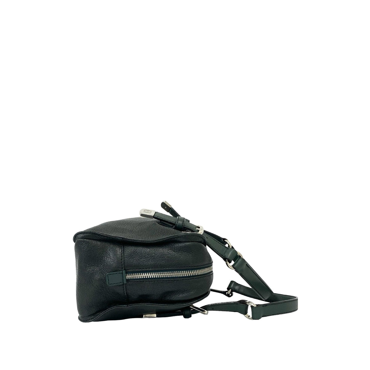 LOEWE Leather Studded Anagram Handbag — Green