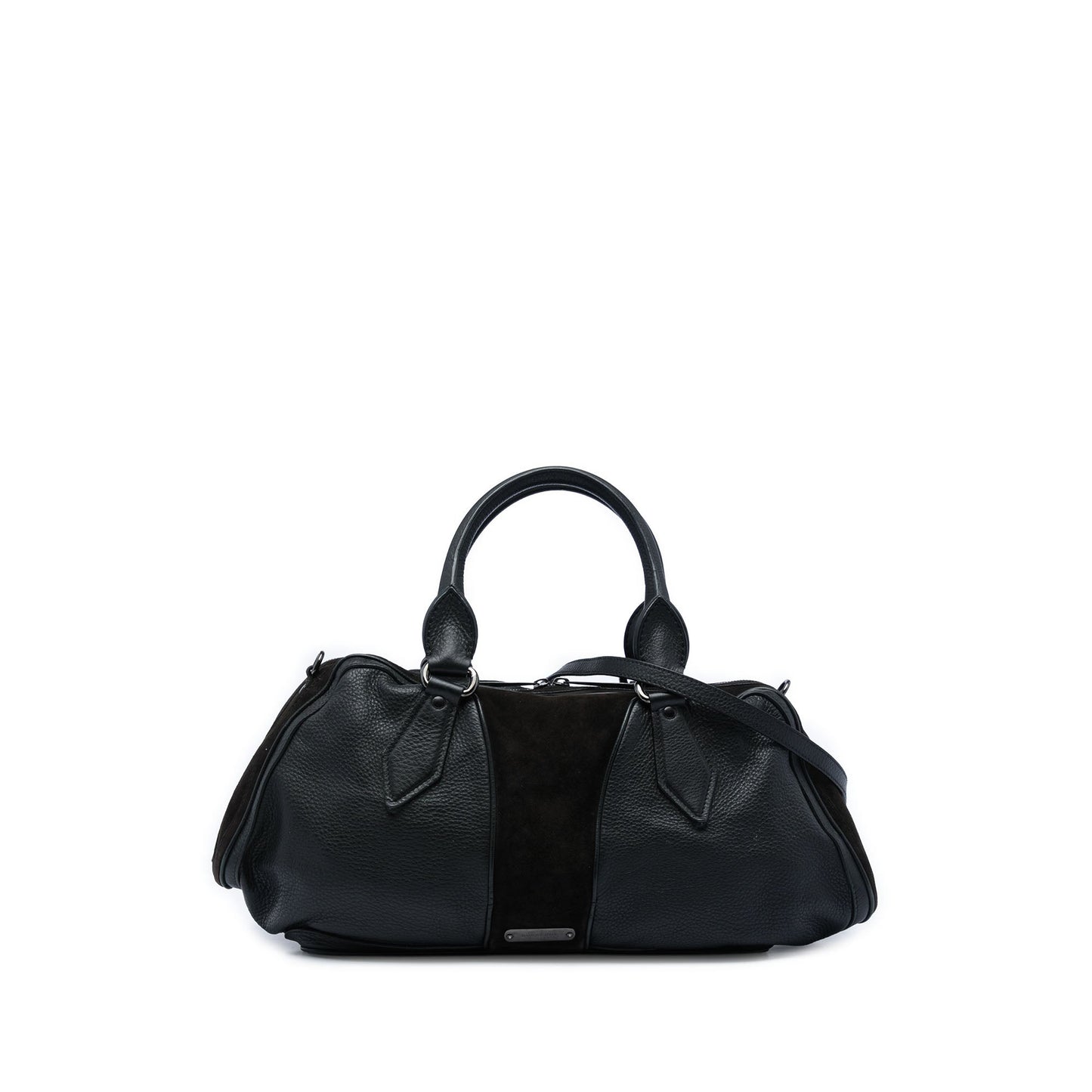 Burberry Grained Calfskin and Suede Satchel