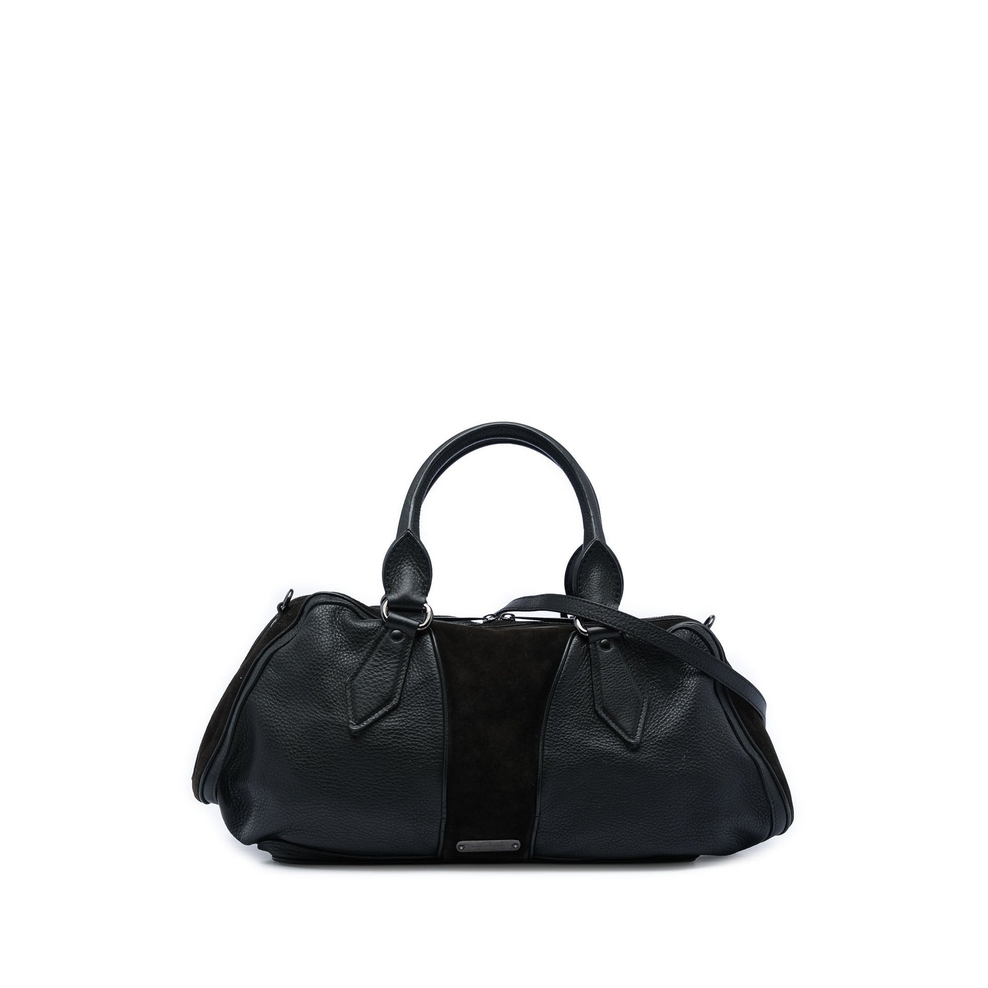 Burberry Grained Calfskin and Suede Satchel