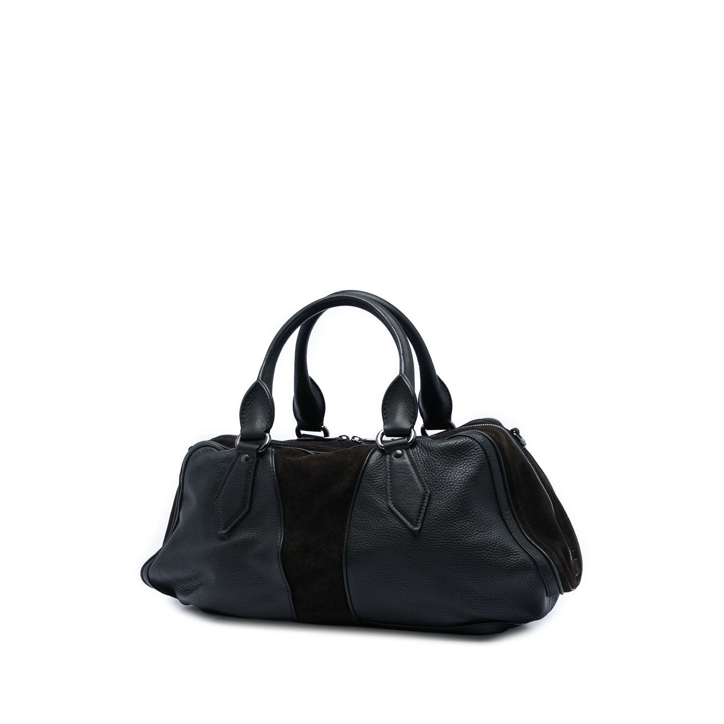 Burberry Grained Calfskin and Suede Satchel