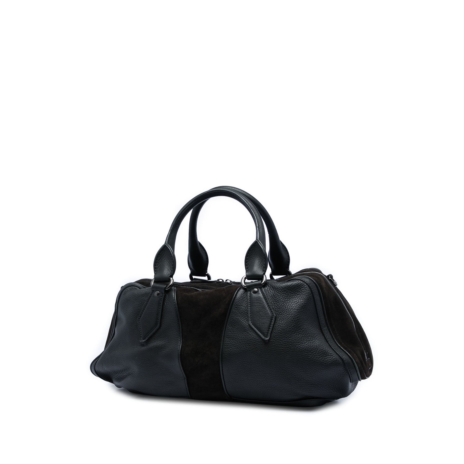 Burberry Grained Calfskin and Suede Satchel