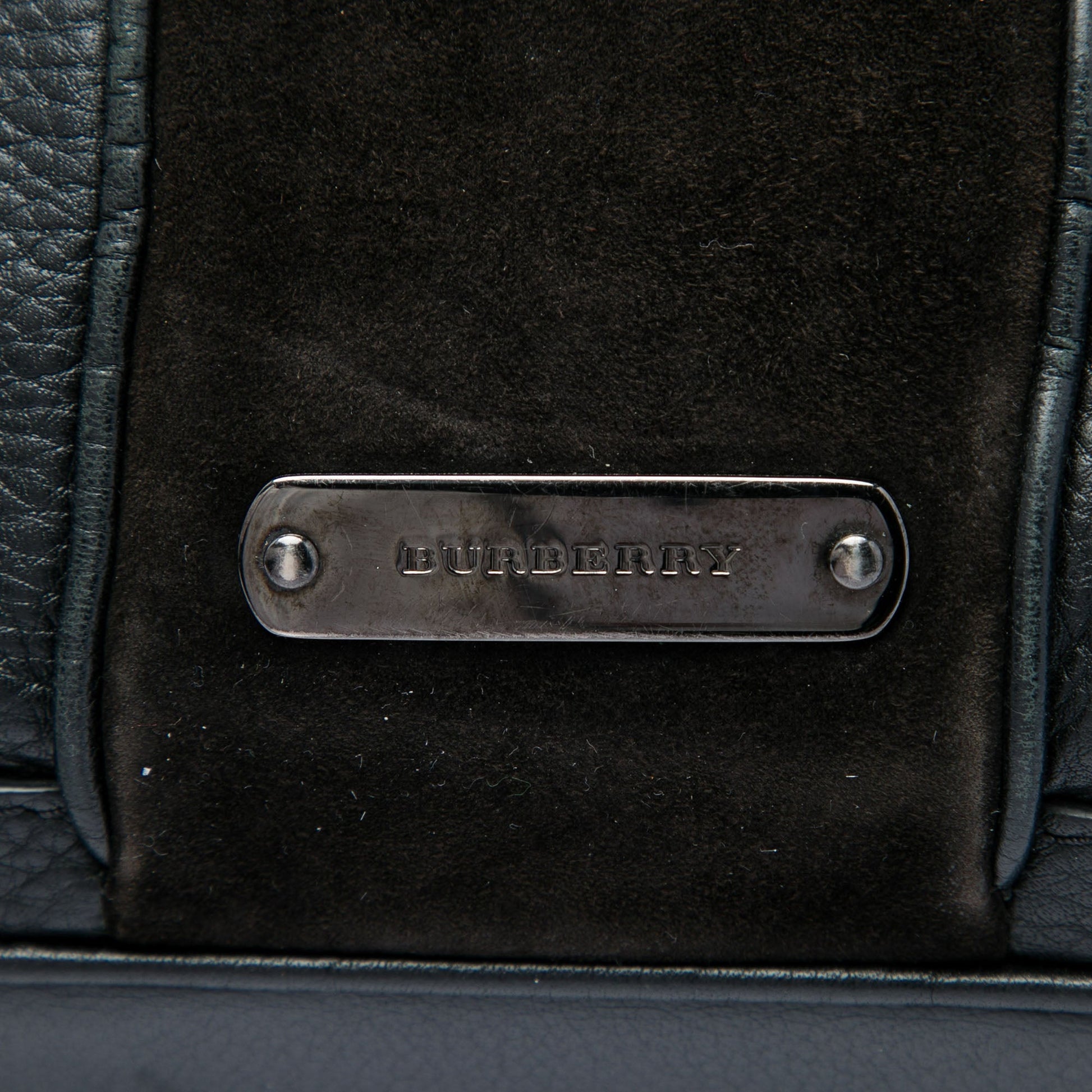Burberry Grained Calfskin and Suede Satchel